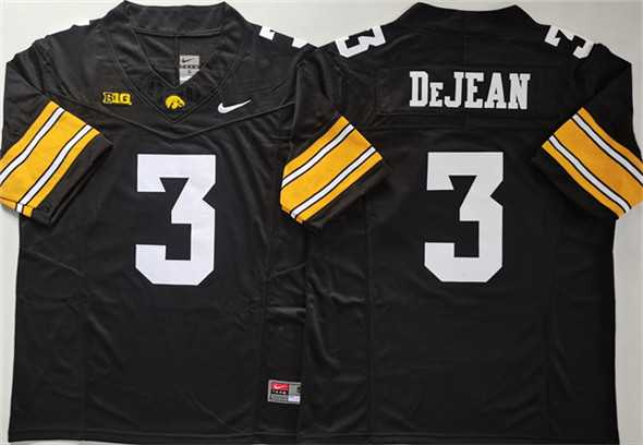 Men%27s Iowa Hawkeyes #3 Cooper DeJean Black F.U.S.E. Stitched Jersey